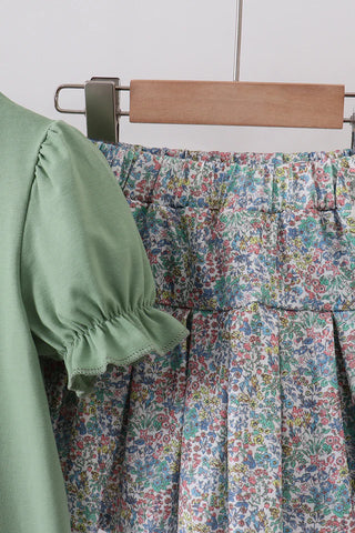Sunny Floral Bunny Ruffle Skort Set