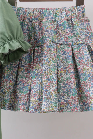Sunny Floral Bunny Ruffle Skort Set