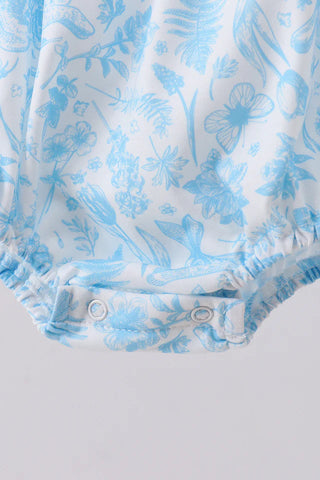 Blue Bloom Bunny Smocked Boy Bubble