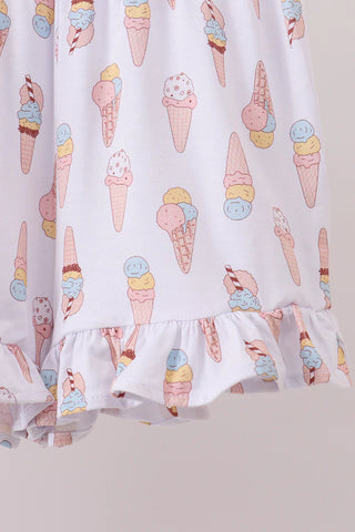 Sweet Scoops Bamboo Ruffle Pajama Set