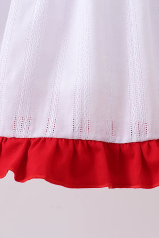 Americana Classic Smocked Jacquard Ruffle Dress