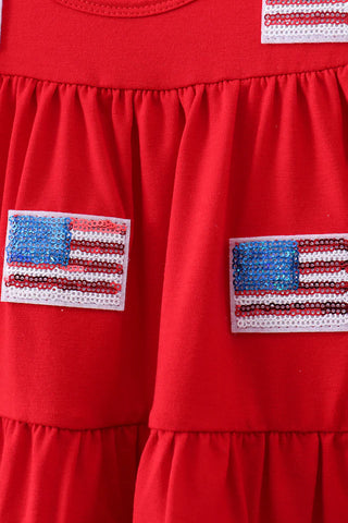 USA Sparkle Parade Ruffle Dress