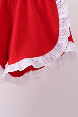 Americana Classic Smocked Jacquard Ruffle Shorts Set