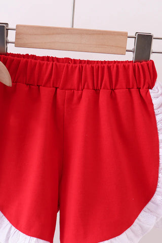Americana Classic Smocked Jacquard Ruffle Shorts Set