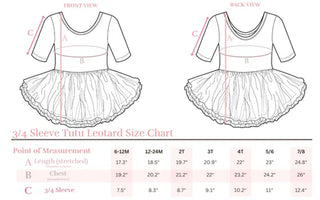 Aralyn Midnight Tutu 3/4 Sleeve Leotard