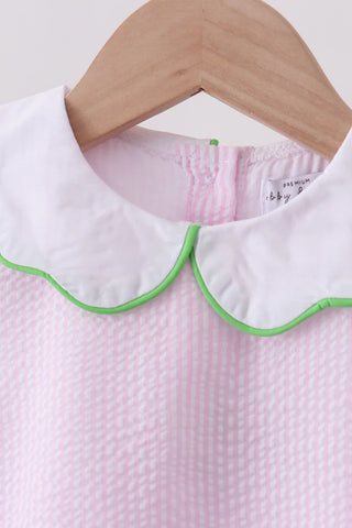 Summer Sprout Seersucker Girl Bloomer Set