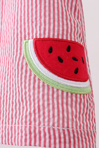 Summer Sprout Seersucker Boy Bloomer Set