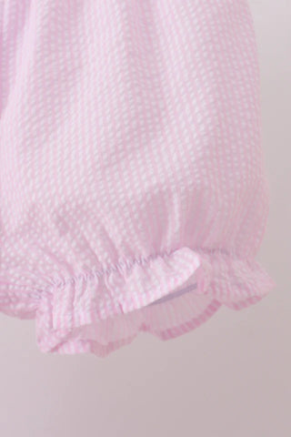 Summer Sprout Seersucker Girl Shorts Set