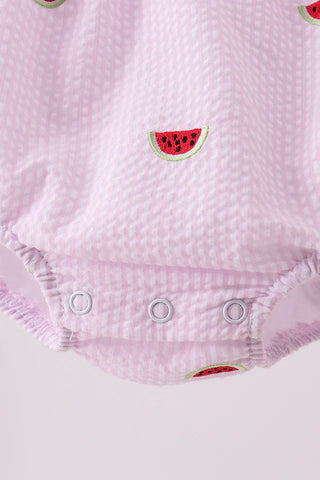 Summer Sprout Seersucker Girl Bubble