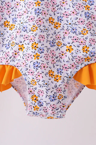 Nellie Mustard Petals Rashguard Swimsuit