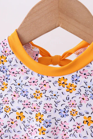 Nellie Mustard Petals Rashguard Swimsuit