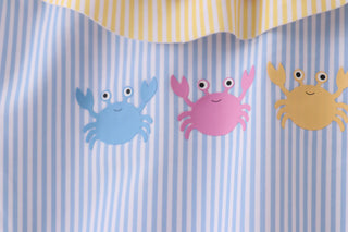 Crabby Cutie Colorblock Ruffle Swimsuit