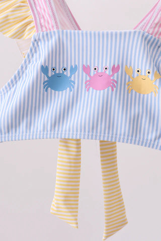 Crabby Cutie Colorblock Ruffle 2pc Swimsuit