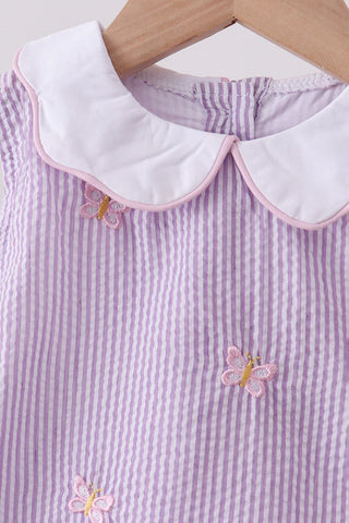 Butterfly Charm Seersucker Baby Bloomer Set