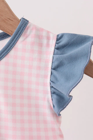Pink Gingham Apple Girl Bubble