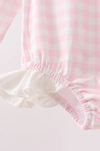 Bowtique Pink Gingham Rashguard Swimsuit