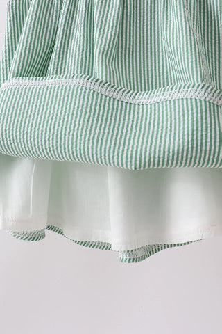 Watermelon Parade Smocked Seersucker Shorts Set