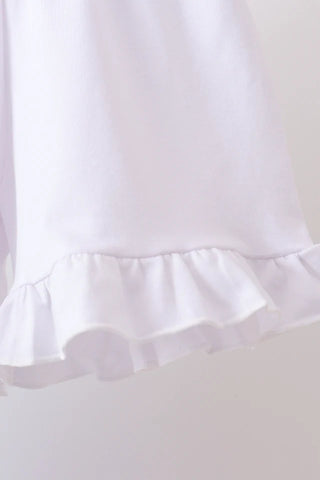 Delaney Sky Bow Smocked Jacquard Ruffle Shorts Set