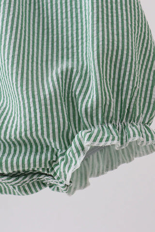 Watermelon Parade Smocked Seersucker Bubble