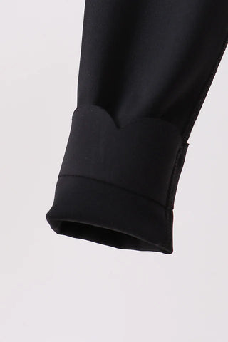 Ashley Black Scalloped Yoga Active Leggings