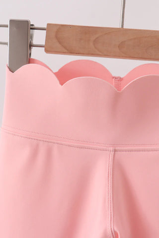 Ashley Pink Scalloped Yoga Active Leggings