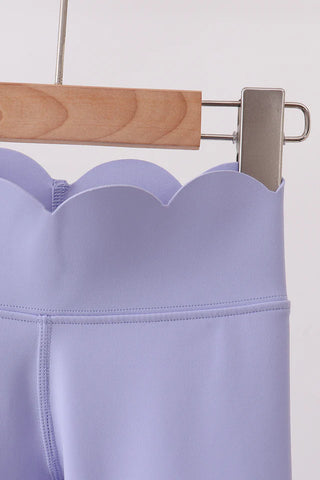 Ashley Violet Scalloped Yoga Active Leggings