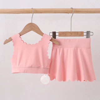Ashley Pink Scalloped Yoga Skorts Set