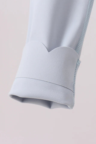 Ashley Blue Scalloped Yoga Active Leggings