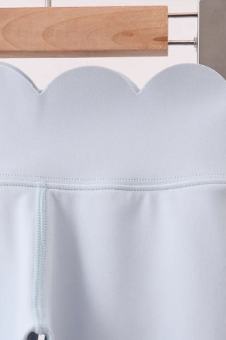 Ashley Blue Scalloped Yoga Active Leggings