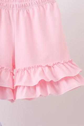Bristol Blue Smocked Ruffle Shorts Set