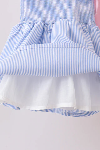 Bristol Blue Smocked Ruffle Shorts Set
