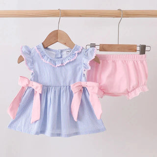 Bristol Blue Ruffle Bloomer Set