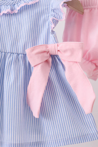 Bristol Blue Ruffle Bloomer Set