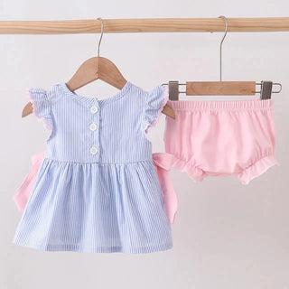 Bristol Blue Ruffle Bloomer Set