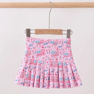 Stars & Sparkles Pink Pleated Skort