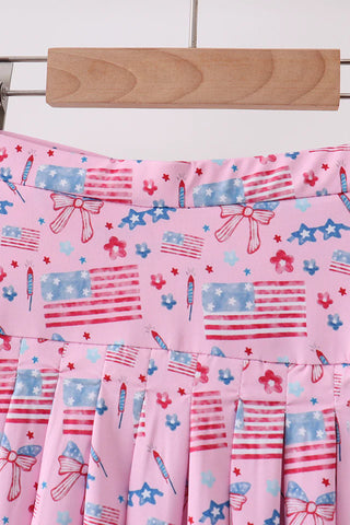 Stars & Sparkles Pink Pleated Skort