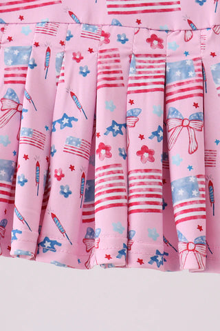 Stars & Sparkles Pink Pleated Skort