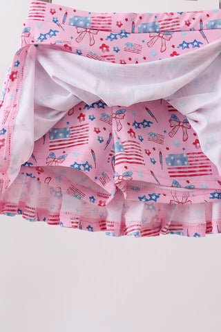 Stars & Sparkles Pink Pleated Skort