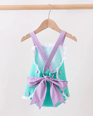 Teal Heirloom Bow Ruffle Bubble