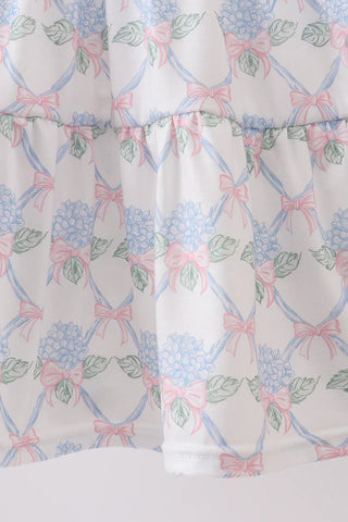 Eloise Blue Blossom Lane Knit Ruffle Dress