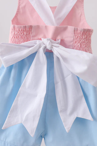 Reese Colorblock Ruffle Bow Romper