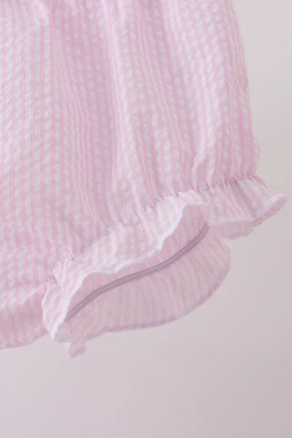 Lemon Zest Seersucker Ruffle Bloomer Set
