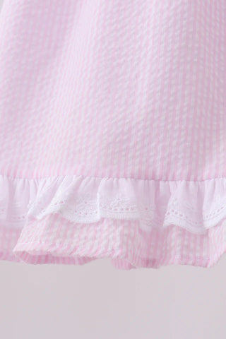 Lemon Zest Seersucker Ruffle Bloomer Set