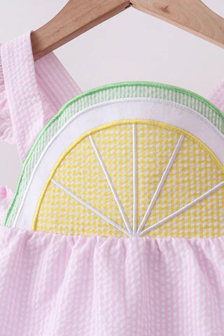 Lemon Zest Seersucker Ruffle Bloomer Set