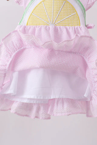 Lemon Zest Seersucker Ruffle Bloomer Set