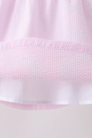 Reese Pink Seersucker Girl Shorts Set