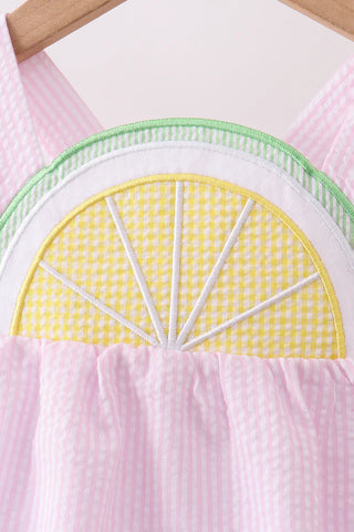 Lemon Zest Seersucker Ruffle Bubble