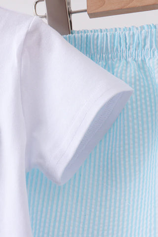 Fresh Picked Lime Seersucker Boy Shorts Set