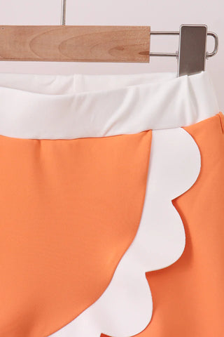 Lennox Orange Performance Scalloped Skort Set