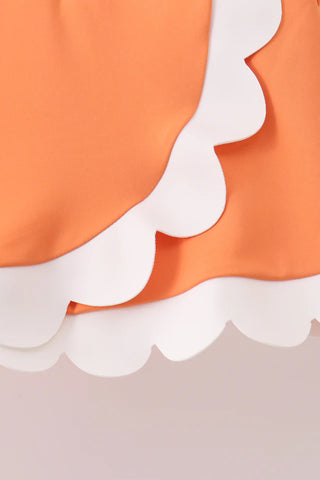 Lennox Orange Performance Scalloped Skort Set